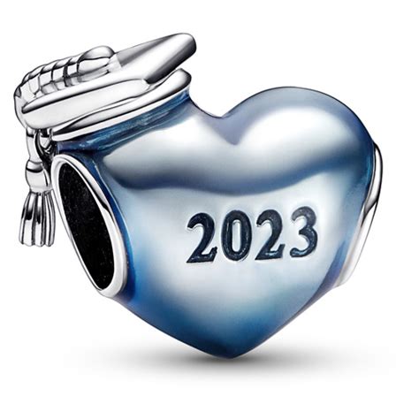 The <b>charm</b> is brought to life with transparent blue enamel over sterling silver, with a <b>graduation</b> cap perched at a jaunty angle on one side of the heart. . Pandora 2023 graduation charm